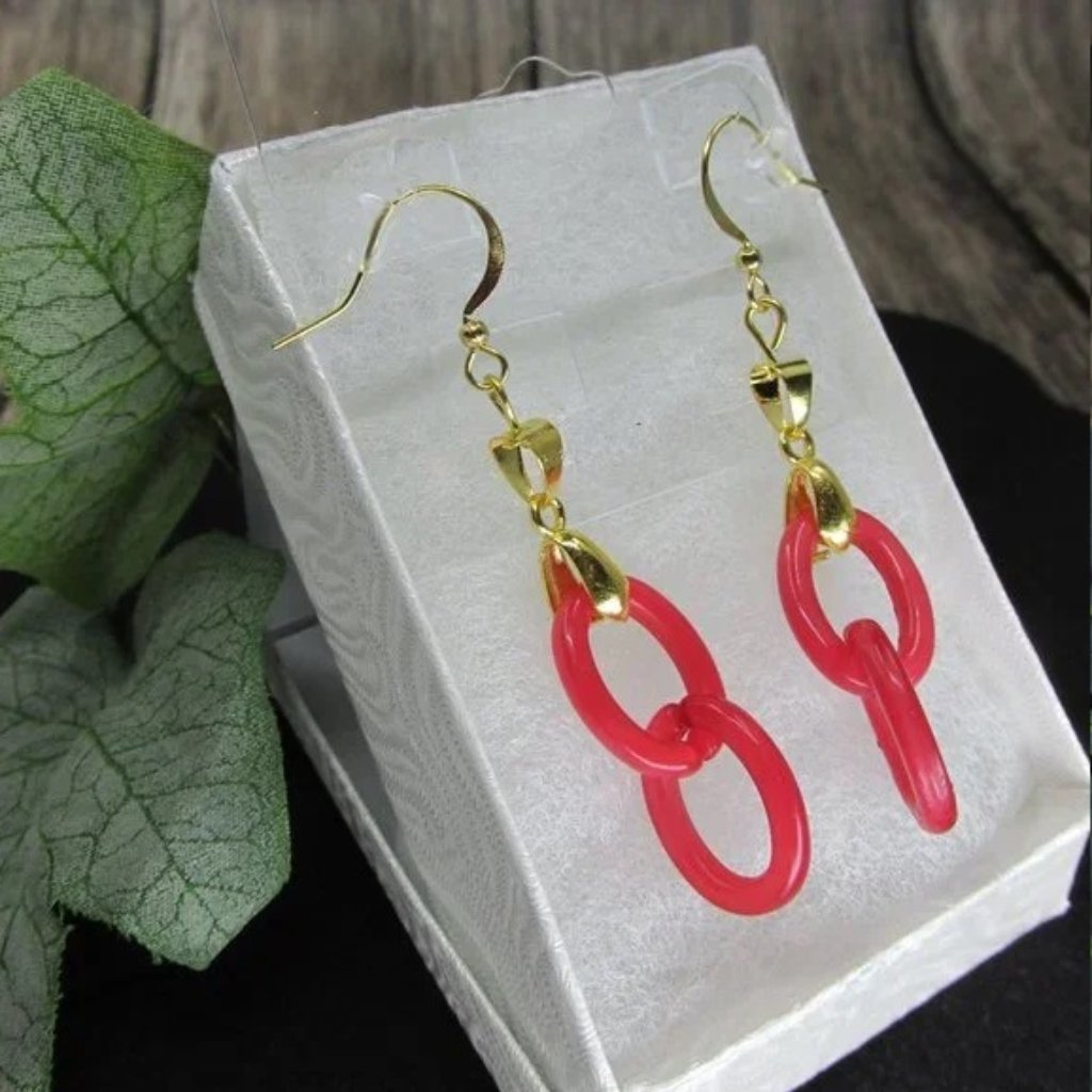 Gold Plated Twin Resin Earrings